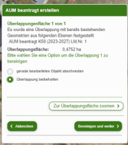 AUM Antragsstellung Einzelflächen Überlappung
