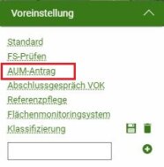 Feldstückskarte Voreinstellung