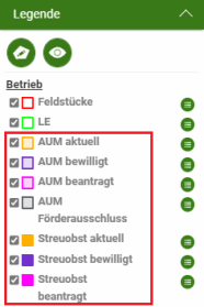 AUKM Feldstückskarte Ebenen